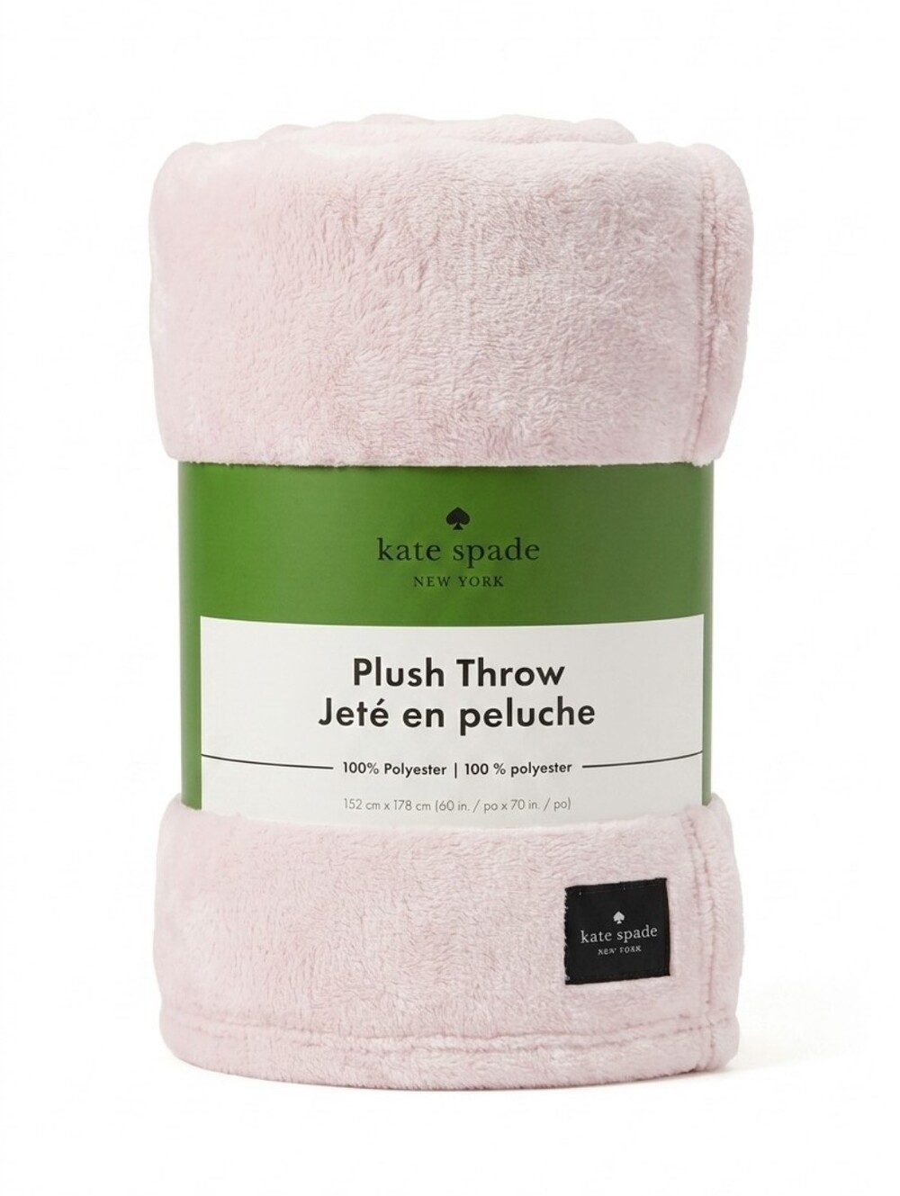NEW Kate Spade New York Plush Throw Blanket Luxury Light Baby Pink Blush 60x70